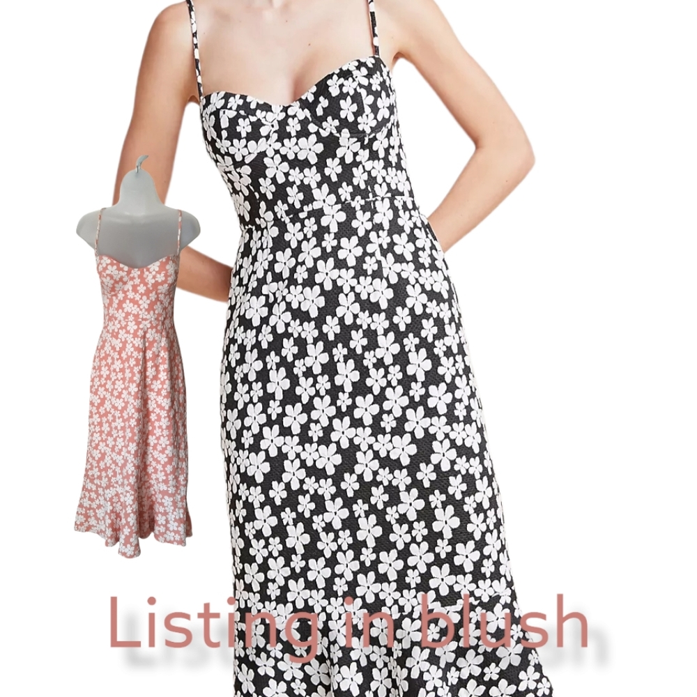 NWT Anthropologie x Hutch Jaquard Midi Daisy Dress in Blush